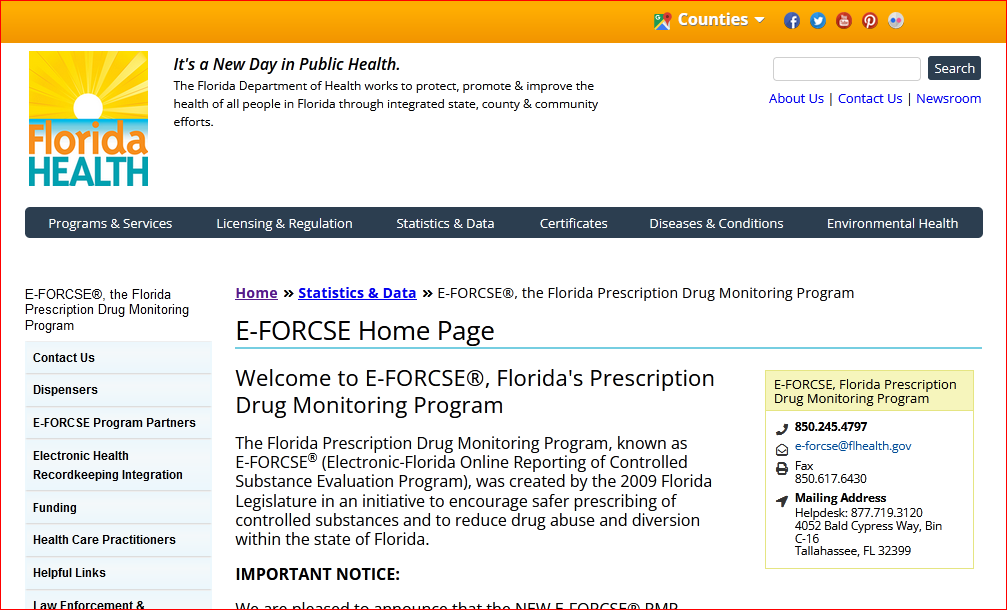 Home Page of the Eforcse Login