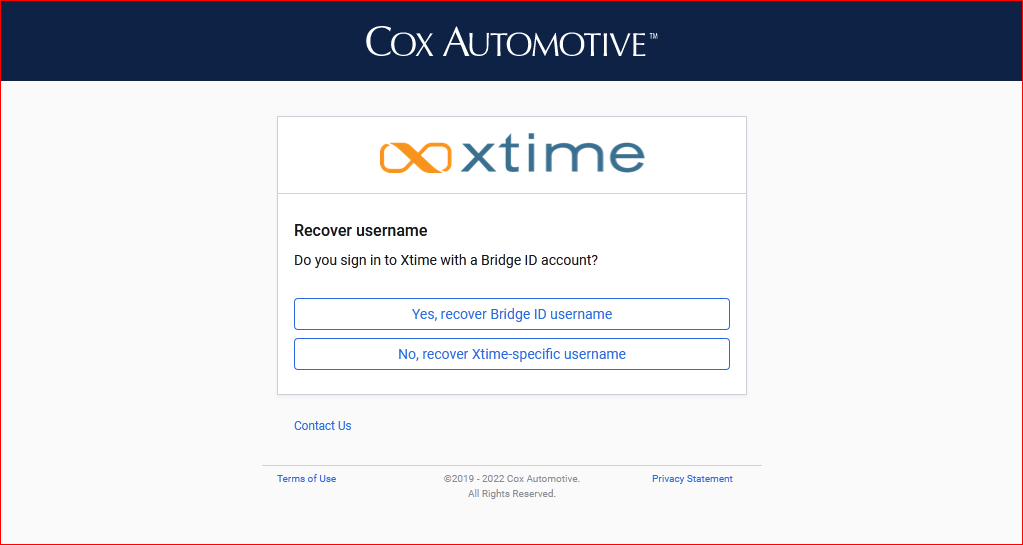 Recovering username at Xtime Login Scheduling