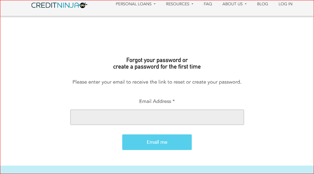 Recovering Account's Password At Credit Ninja Login