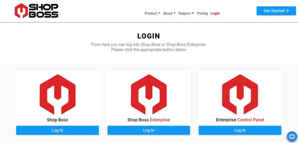 Types of Shop Boss Portal login