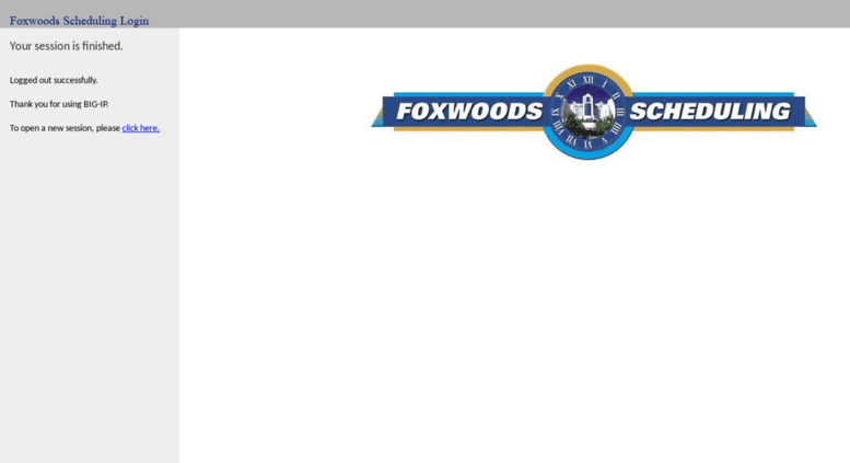 Foxwoods Scheduling
