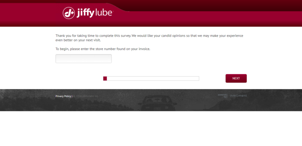 enter the necessary data from your jiffy lube sales receipt