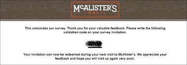 You will soon receive your McAlister's discount code