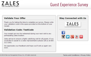 you will receive a Zales special offer code