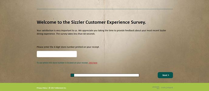 Input the four-digit Sizzler location id from your invoice