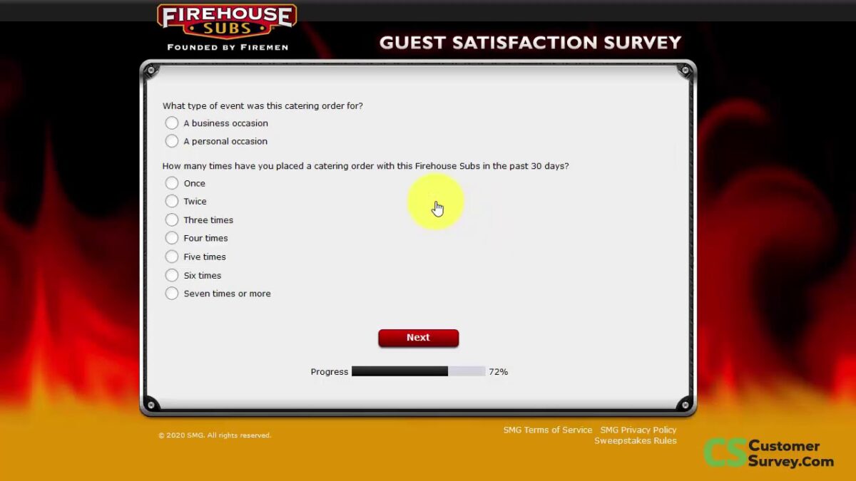 Continue being honest in your responses to all Firehouse Subs questionnaire items
